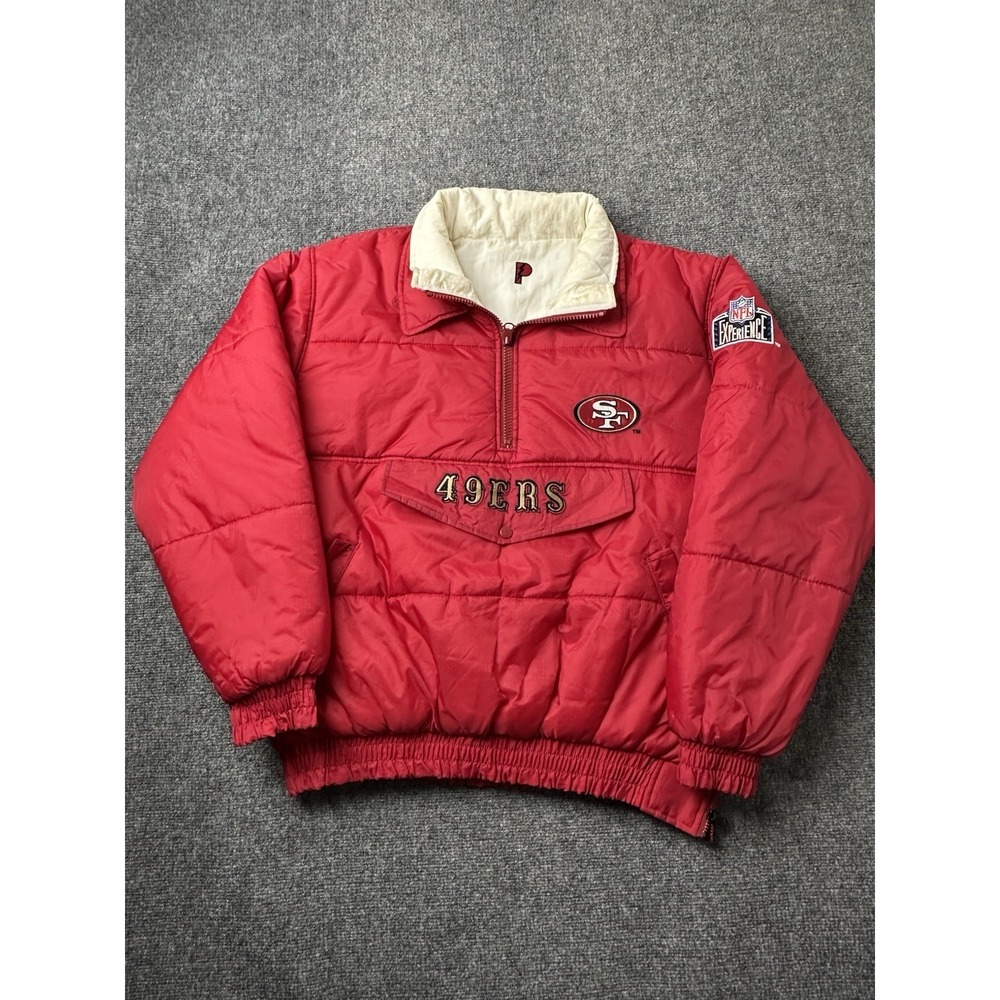 Mens Reversible Pro Player San Francisco 49ers Puffer Jacket Red, Size XL